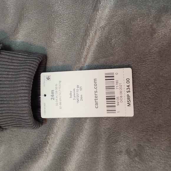 Carter Baby 3 Piece Set - Grey Camo - Size 24 Months NWT - Picture 8 of 8